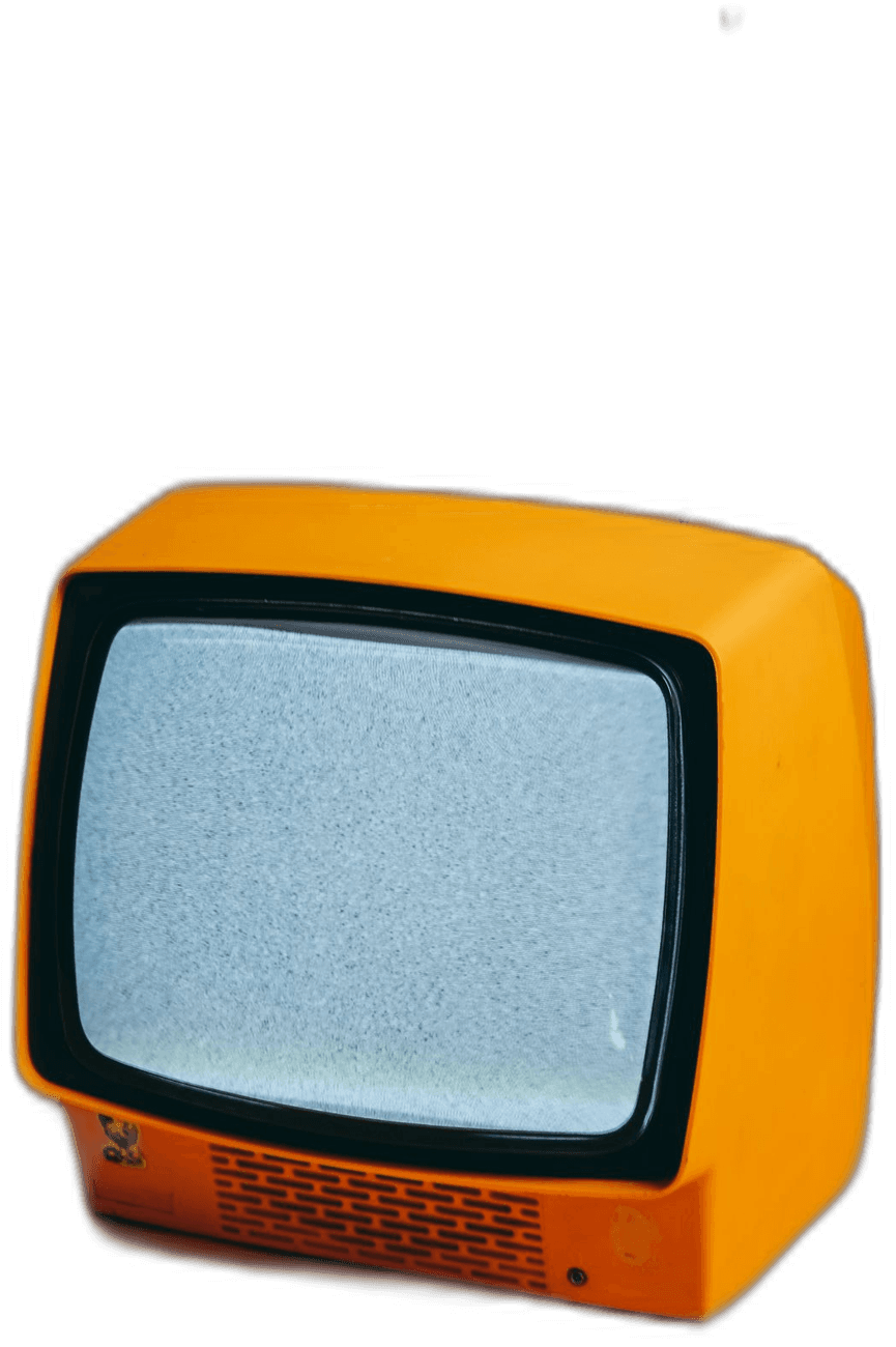 A retro television set showing static